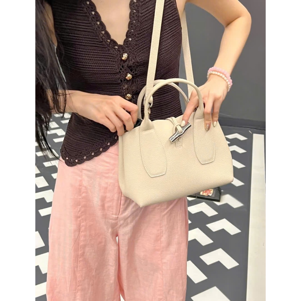 Túi Lone Cham Trắng Đeo Chéo Quai Xách
