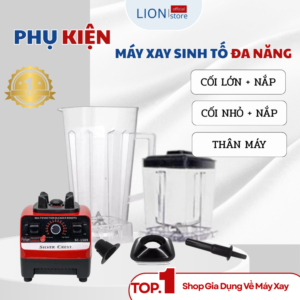 [𝐠𝐢𝐚𝐝𝐮𝐧𝐠𝐋𝐈𝐎𝐍]  PHỤ KIỆN Máy Xay Sinh Tố Đa Năng KAW SILVER CREST SC-1589 Máy Xay Công Nghiệp 2 Cối X