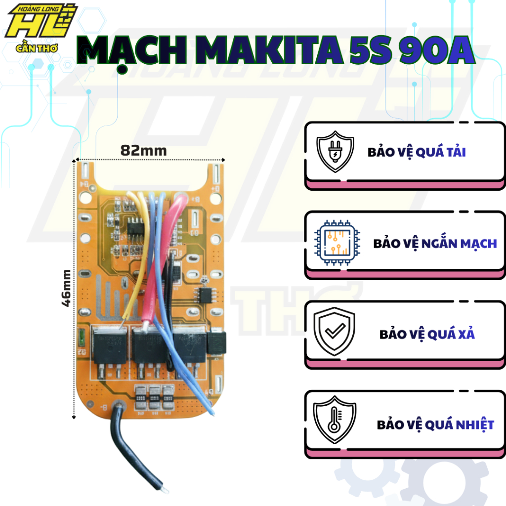 Mạch Máy Khoan 5S 90A Makita (18V/21V) - Tải Lớn, Bền Bỉ