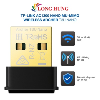 USB Wifi TP-Link AC1300 Nano MU-MIMO Wireless Archer T3U Nano - Hàng chính hãng