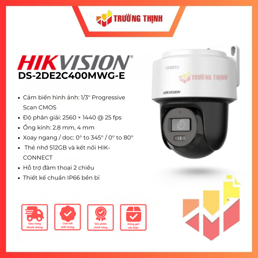 Camera IP PT Hikvision 4MP DS-2DE2C400MWG-E