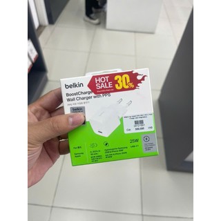 Củ sạc nhanh Belkin PD 25W 1 cổng Type-C cho iPhone - Chính hãng