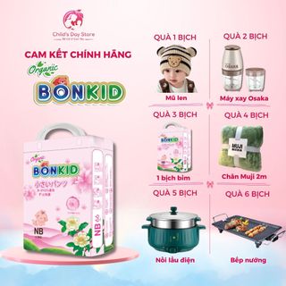   MUA 3 TẶNG 1  Bỉm dán Bonkid Organic Tã dán BonKid Organic hữu cơ tinh chất trà xanh ngừa hăm cho bé 