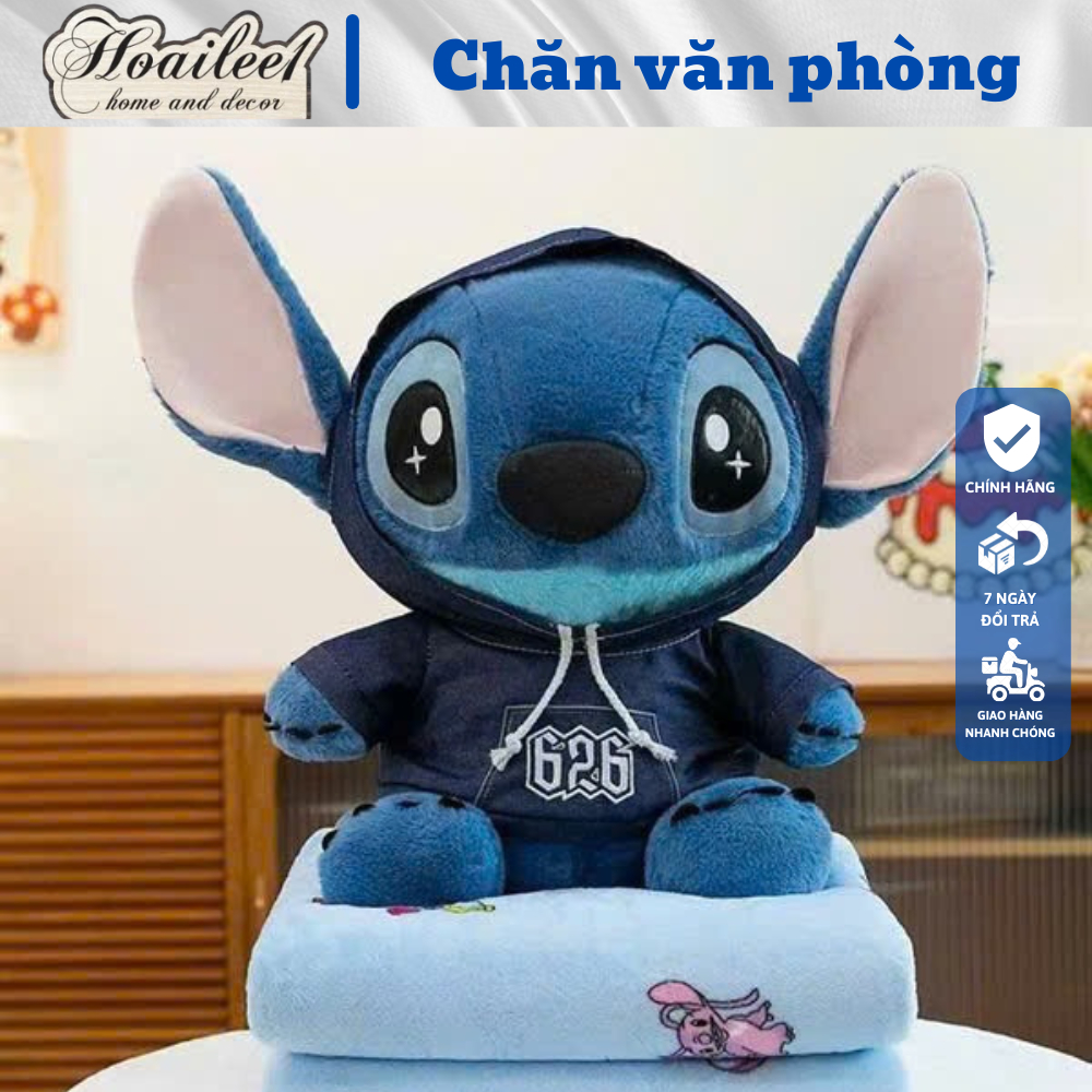 Bộ gấu kèm chăn cho bé đi học Capybara, labubu, kuromi, gấu bông kèm chăn 2in1 đi du lịch tiện lợi