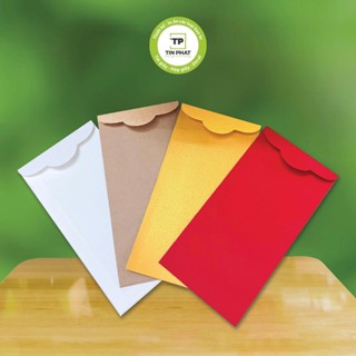  Combo 50 và Combo 100 bao lì xì giấy nhung đỏ và vàng ánh kim cao cấp dùng viết thư pháp hoặc vẽ tay 