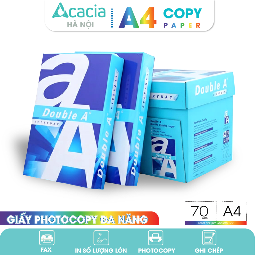 Giấy A4 Double A hàng chính hãng định lượng 70gsm