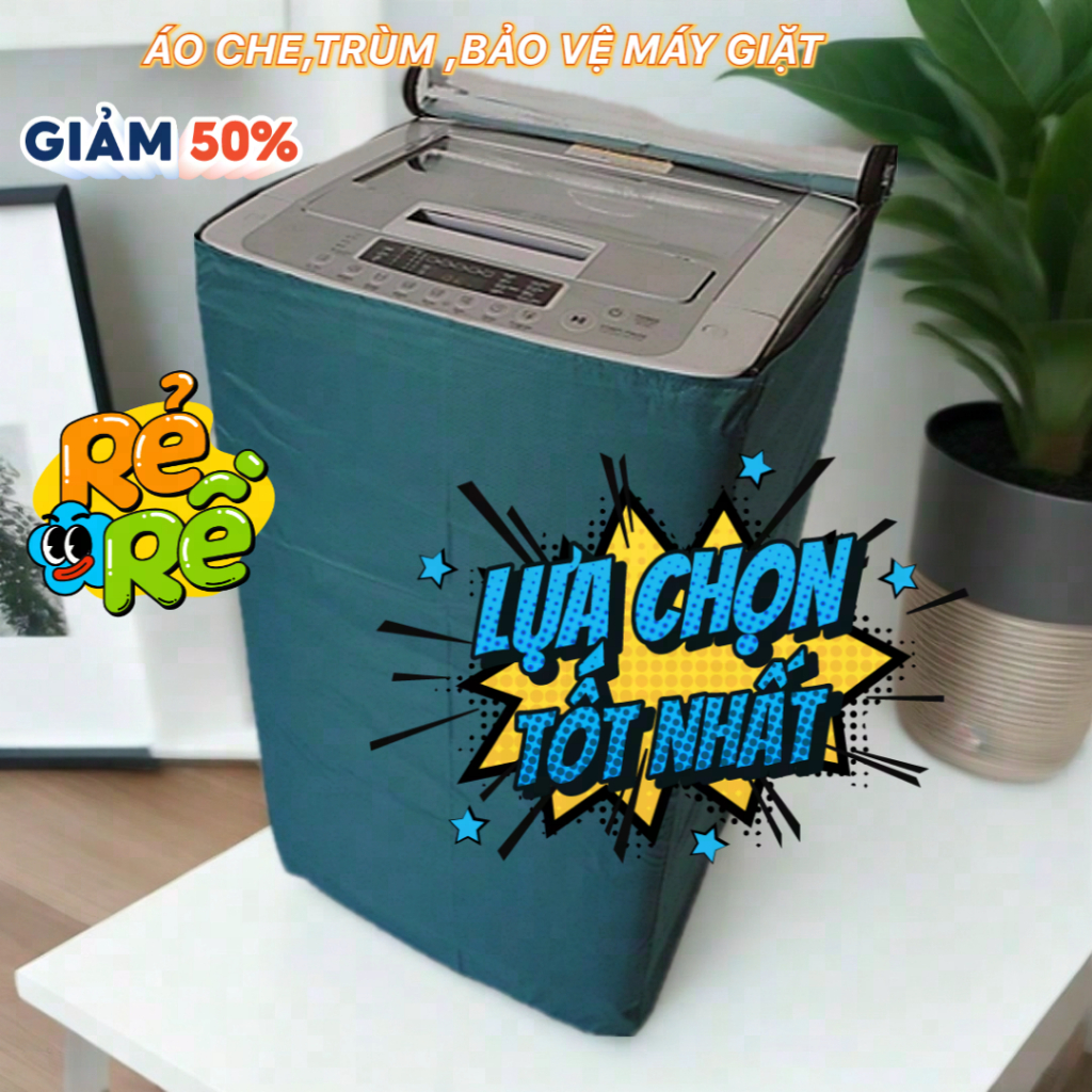 Áo Trùm,Che, Bọc ,Bảo Vệ Máy Giặt Cửa Trước, Trên, Lồng Đứng,Ngang 6kg-15kg Vả Dù và nhựa trong