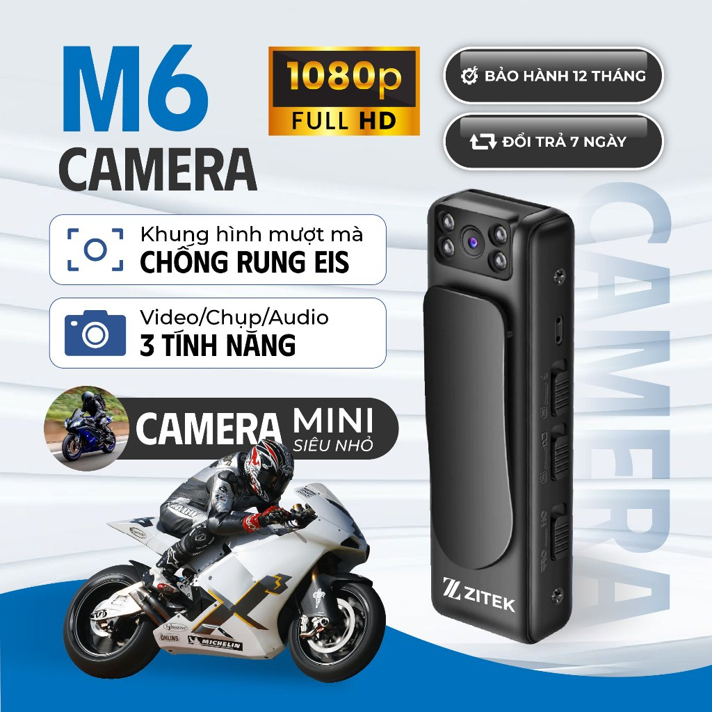 Máy Quay Phim Mini M6, Video 1080p , Ghi Âm, Quay Video Hồng Ngoại, Kết Nối Điện Thoại, Camera Mini 