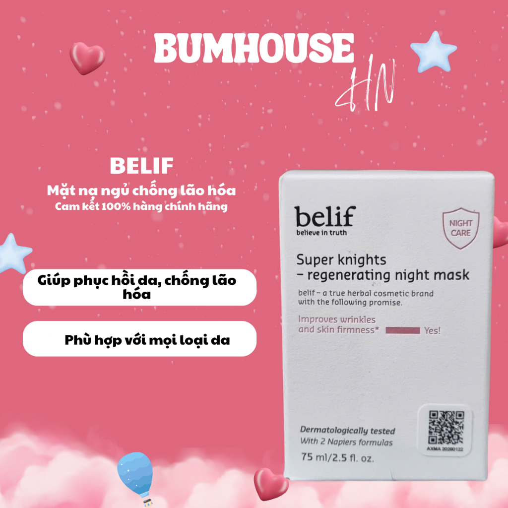 Mặt nạ ngủ phục hồi, giảm lão hóa Belif Regenerating Mask 30ml/75ml