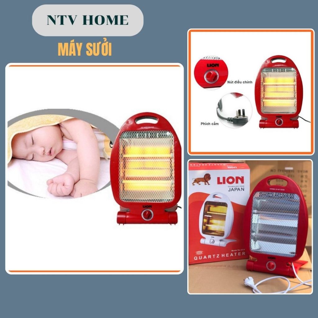 NTV HOME Đèn Sưởi Lion , MÁY SƯỞI 2 Bóng Ấm Áp Mùa Đông(Bảo hành 1 năm)