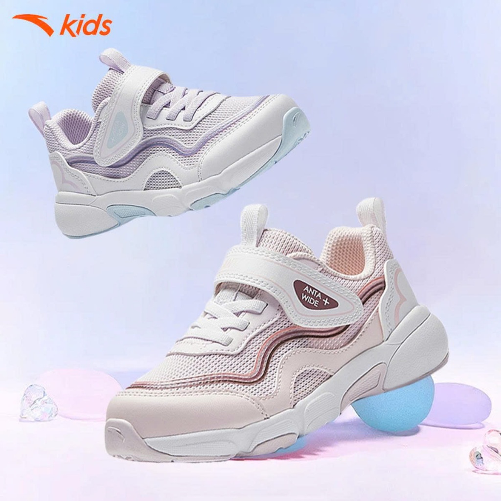 Giày Chạy Thể Thao Bé Gái ANTA KIDS Wide 2.0 3225C9909 Size 28-32. Sports Little Kids 4-7 Years Runn