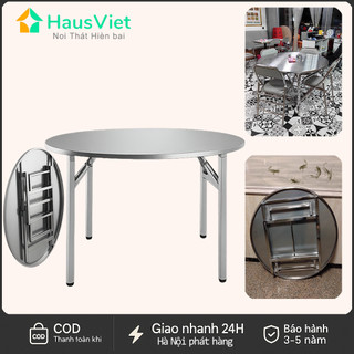 【Giao Nhanh Hà Nội】Bàn Tròn Inox Gấp Gọn – Chắc Chắn, Dễ Sử Dụng, Tiện Lợi Cho Gia Đình