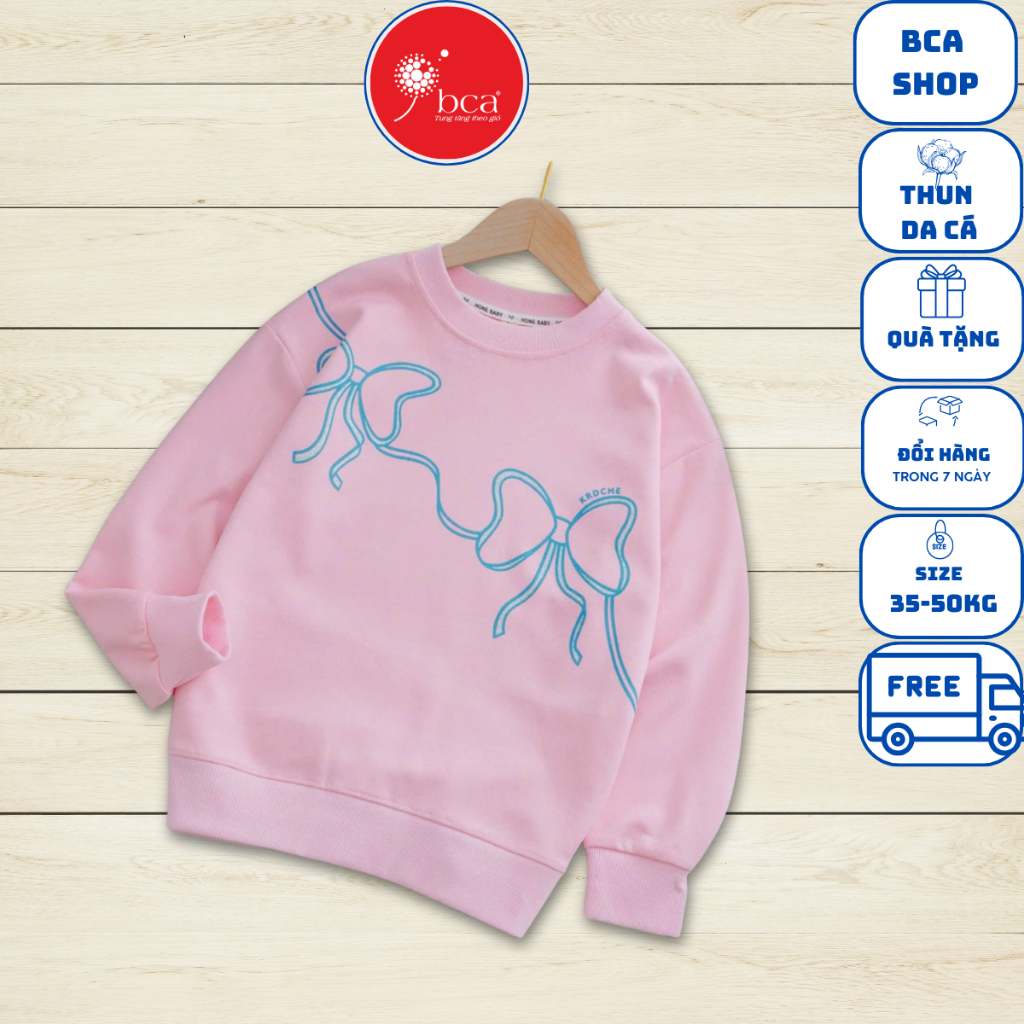 SZ 35-55KG ÁO THUN NỈ BÉ GÁI TA Y DÀI, CHẤT LIỆU NỈ COTTON CO GIÃN 4 CHIỀU MỀM MÁT DỄ CHỊU