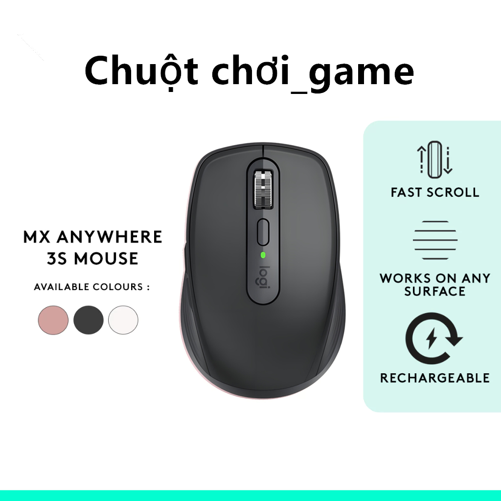 Chuột không dây hiệu suất cao Logitech MX Anywhere 3s 8000 DPI có thể sạc lại dành cho nhiều thiết bị
