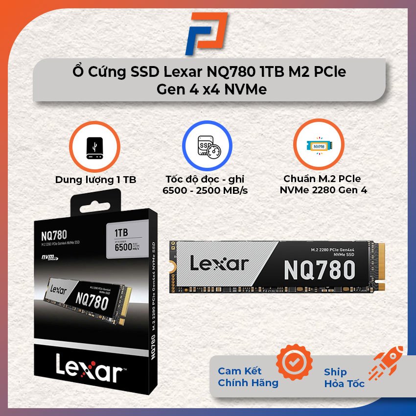 Ổ Cứng SSD Lexar NQ780 1TB M.2 PCle Gen 4 x4 NVMe kích thước 2280 - Bảo hành 60 tháng chính hãng