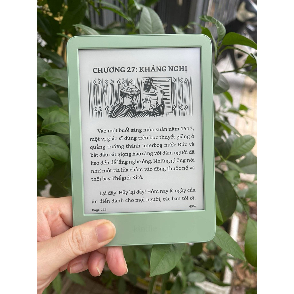 Likenew 99%( nobox) Kindle basic 2024 màu Xanh Matcha 6 inch 16gb màn đẹp