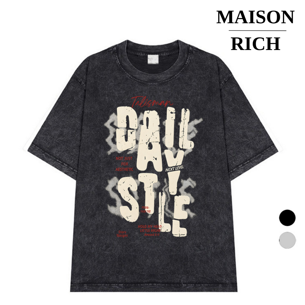 Áo Thun Wash Richky Premium Tee Grunge Daily Style Graphic