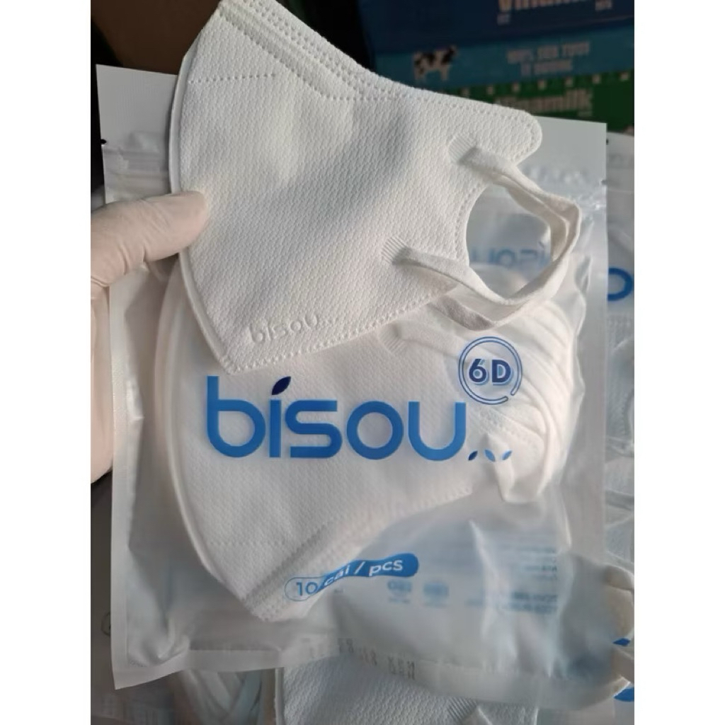 Khẩu trang 6D Bisou chính hãng giúp chống nắng, chống bụi…(túi 10cái)