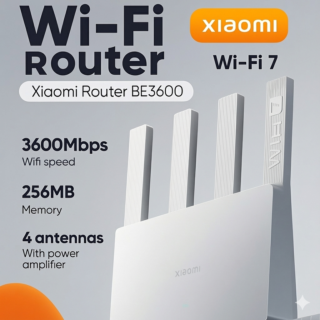 [Fullbox] Router WiFi 7 Xiaomi BE3600,Cổng 2.5G,hỗ trợ Mesh,sóng khỏe,Wifi chuẩn 802.11be
