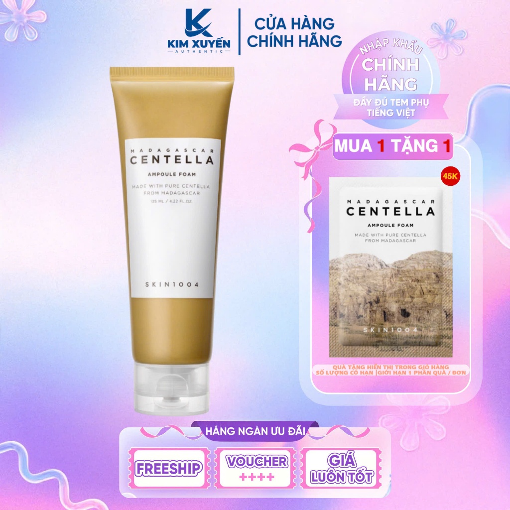 Sữa rữa mặt Centella SKIN1004 Ampoule Foam 125ML [ TẶNG GÓI SRM 1.5ML ]