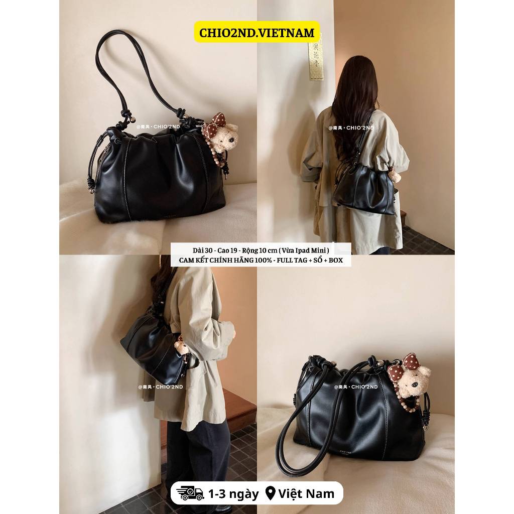 𝗖𝗵𝗶𝗼'𝟮𝗻𝗱 Túi Đeo Chéo Dáng Chữ Nhật Gọn Da PU Đi Chơi Phong Cách Kèm Charm