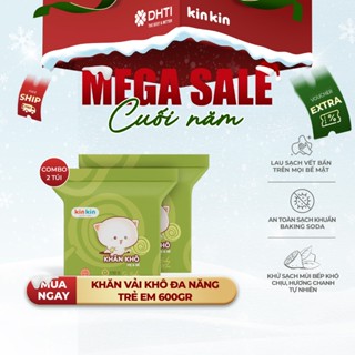  Khăn vải khô đa năng mẹ và bé Kin Kin túi 600gr tiết kiệm cho mẹ an toàn cho bé 