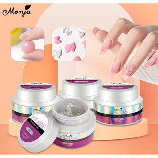 Monja 60g Gel Không dính tay Đầu móng tay Gel xây dựng Dễ dàng mở rộng Khắc mô hình Gel UV LED DIY Dụng cụ làm móng tay