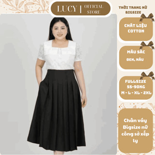  Chân váy Bigsize nữ công sở xếp ly lớn vải mềm mịn chân váy dài che khuyết điểm 50-90kg - LUCY Bigsize  CT23-1128  