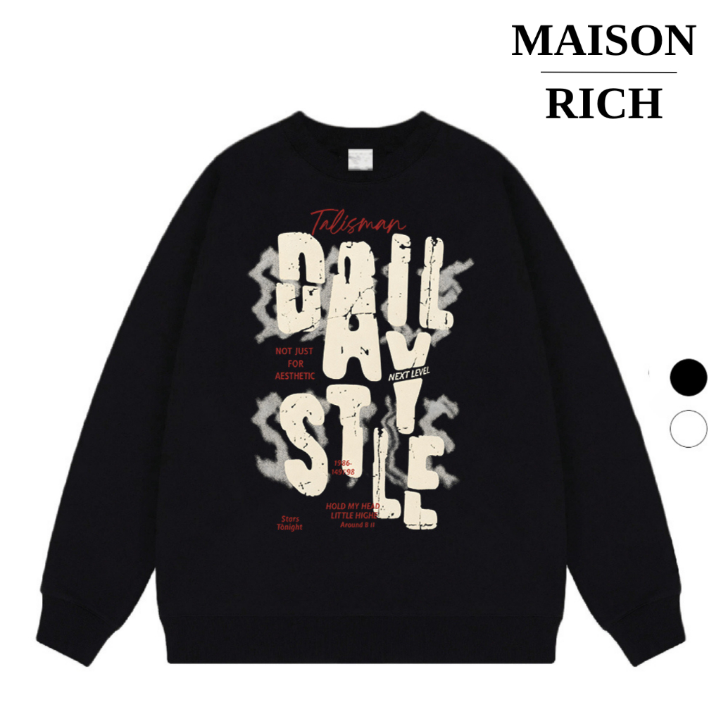 Áo Sweater Maison Rich Premium Nỉ Grunge Daily Style Graphic