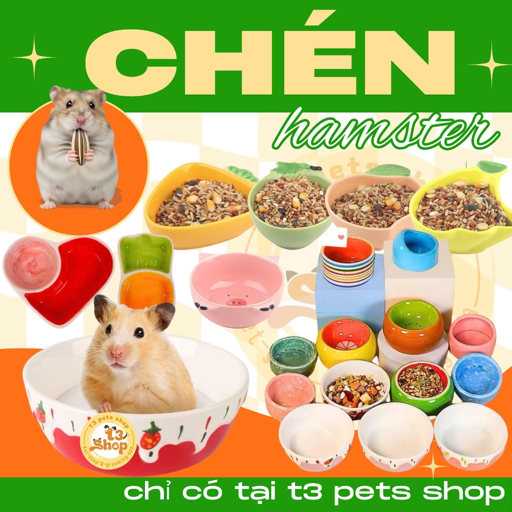 chén sứ cà rốt , labubu, heo, bí size nhỏ  dànhcho hamster, thỏ, sóc, nhím, bọ,...- T3 PETS SHOP