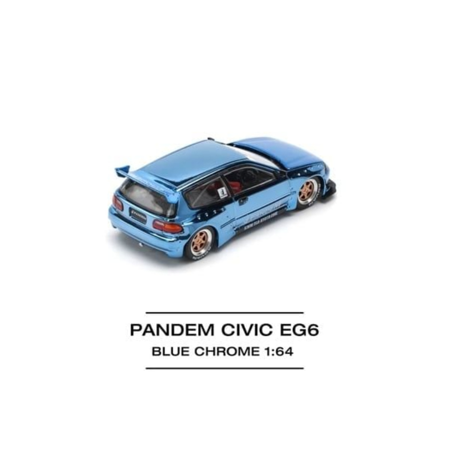 [minigt.vn] POPRACE PR640206 PANDEM CIVIC EG6 - BLUE CHROME