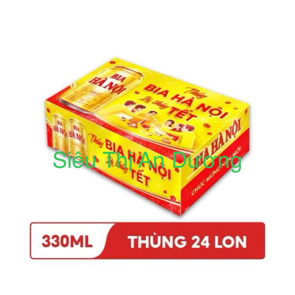 Thùng 24 Lon Bia Hà Nội - 330ml/lon - Habeco - Phiên Bản Tết