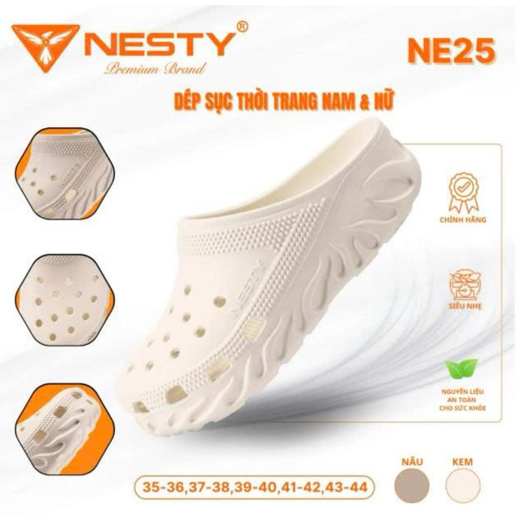 Dép Sục Nam Nữ – Siêu Nhẹ & Thoáng Khí – [Tặng 10 Charm 3D] – [NE25]
