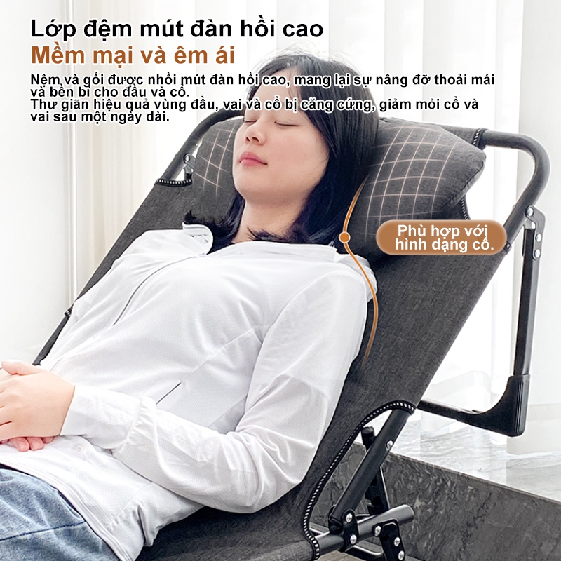 REX giường gấp gọn thông minh Giường Ngủ Văn Phòng Giường Xếp Điều Chỉnh Độ Ngả Khung Kim Loại Kiểu dáng cotton mỏng | BigBuy360 - bigbuy360.vn