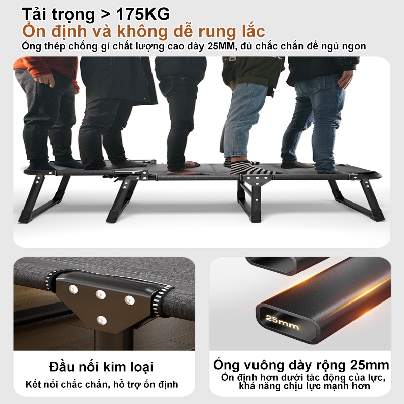 REX giường gấp gọn thông minh Giường Ngủ Văn Phòng Giường Xếp Điều Chỉnh Độ Ngả Khung Kim Loại Kiểu dáng cotton mỏng | BigBuy360 - bigbuy360.vn