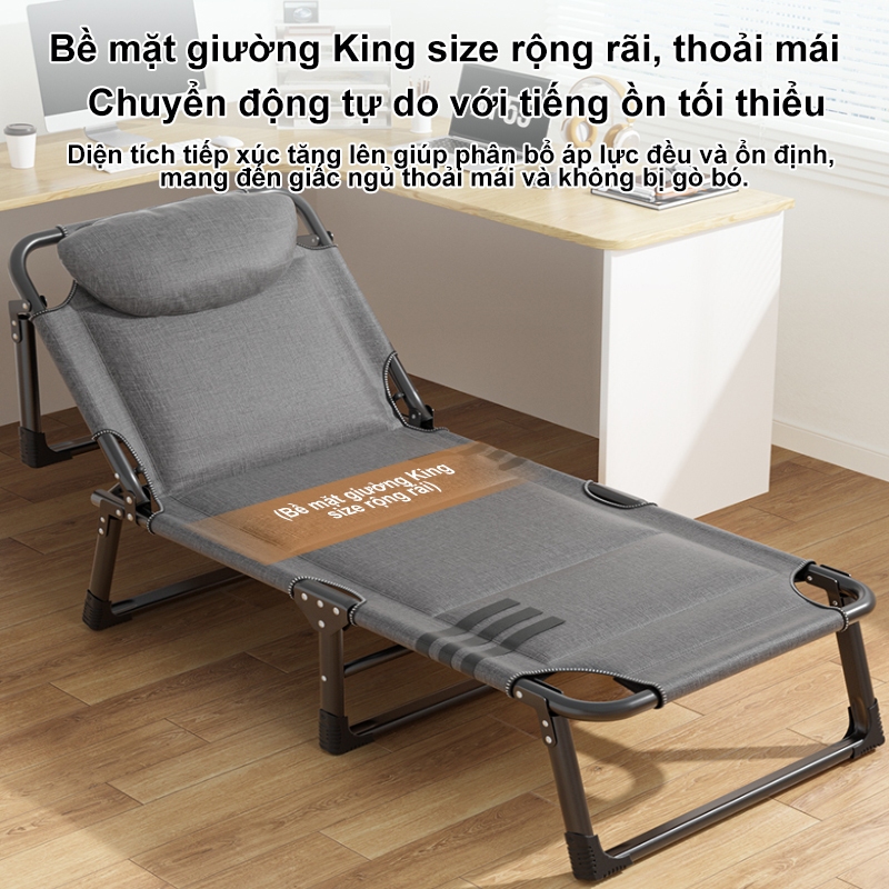REX giường gấp gọn thông minh Giường Ngủ Văn Phòng Giường Xếp Điều Chỉnh Độ Ngả Khung Kim Loại Kiểu dáng cotton mỏng | BigBuy360 - bigbuy360.vn