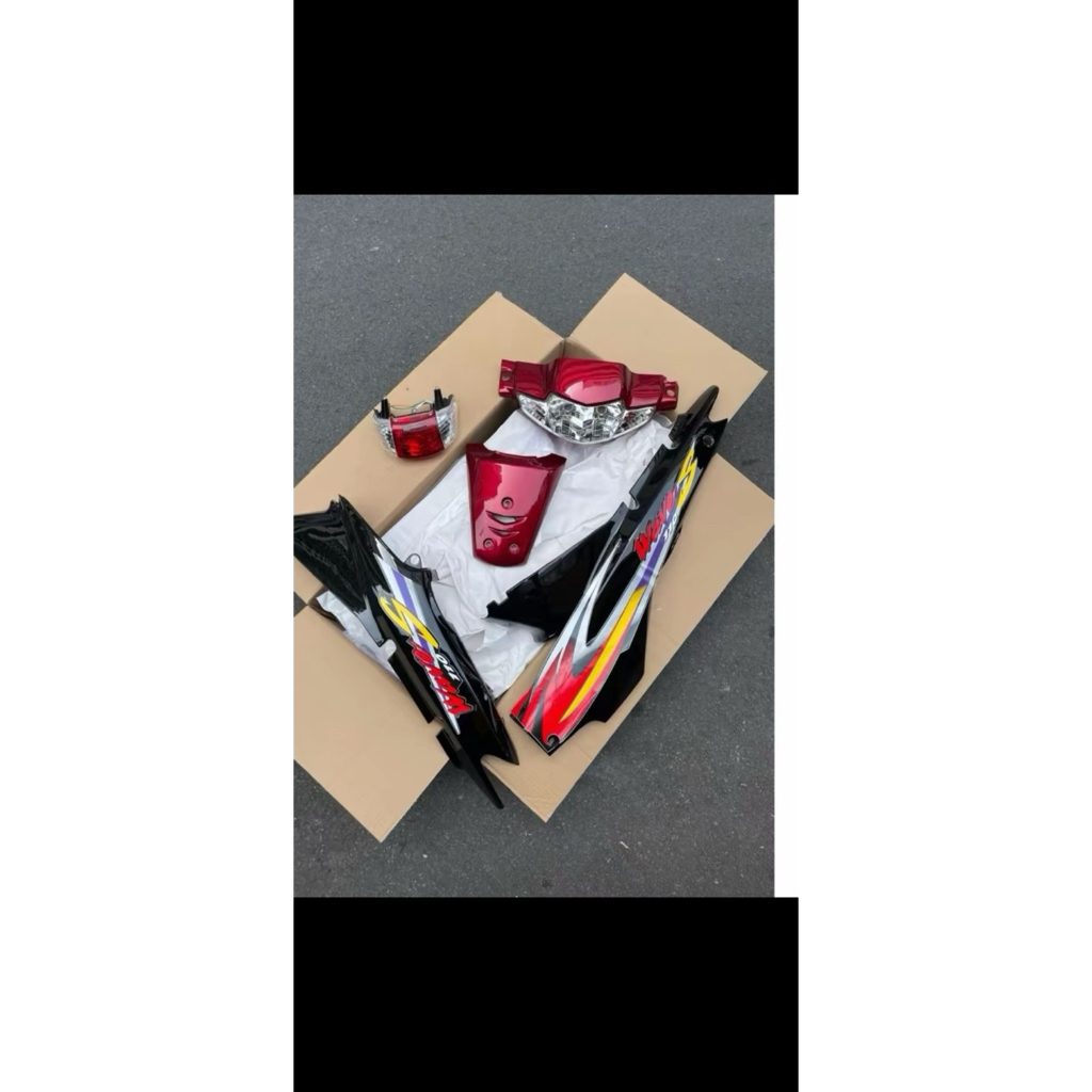 Bộ Dàn Áo - Bộ vỏ nhựa xe Wave alpha/đỏ đô sau đen Wave nhỏ ABS [kèm tem]