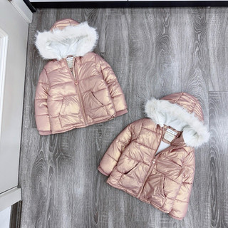  Áo khoác cho bé gái parka mũ lông trắng Orchestra xuất dư xịn 320  