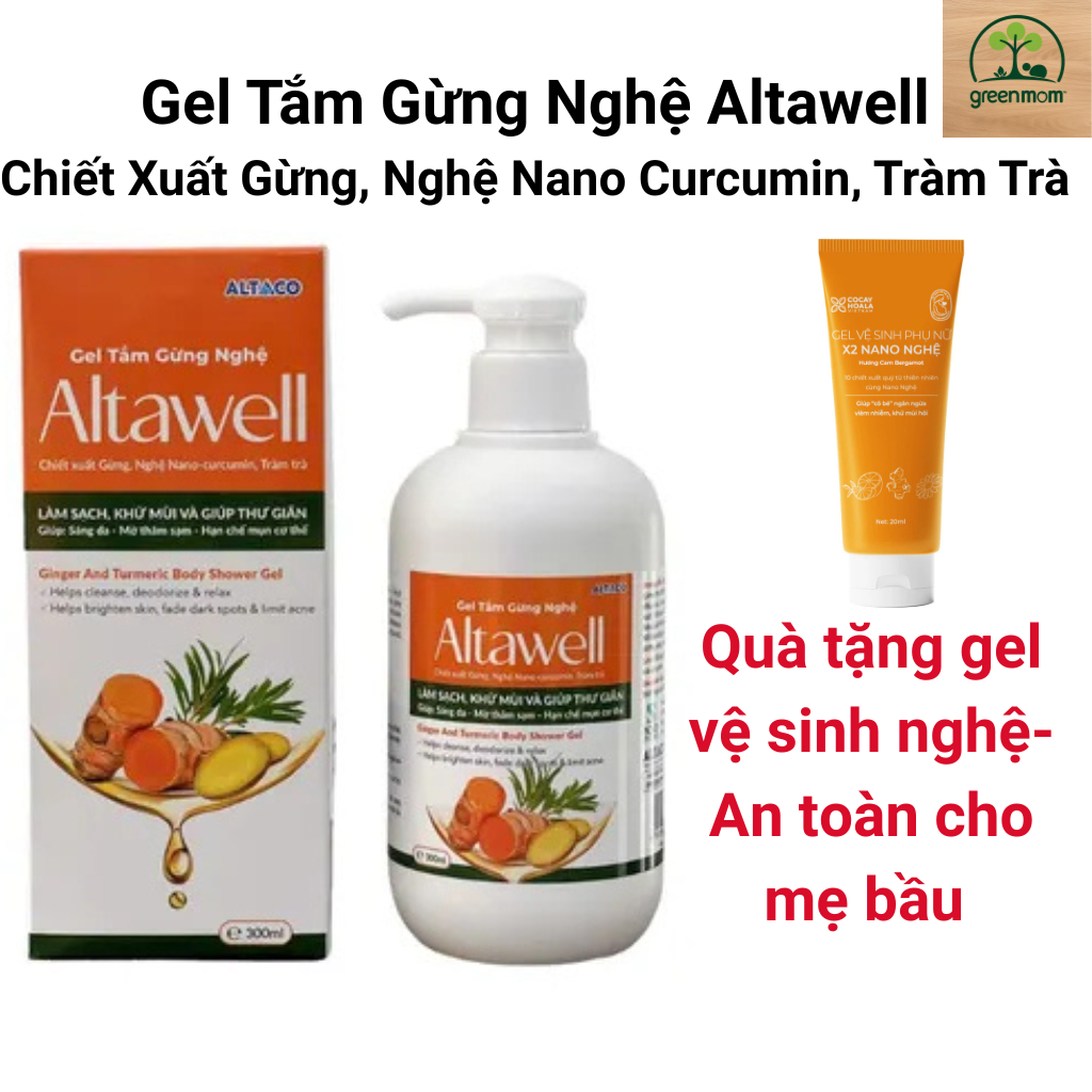 Gel Tắm Gừng Nghệ Altawell Sáng Da, Ngừa Mụn Cho Mẹ Bầu & Mẹ Sau Sinh