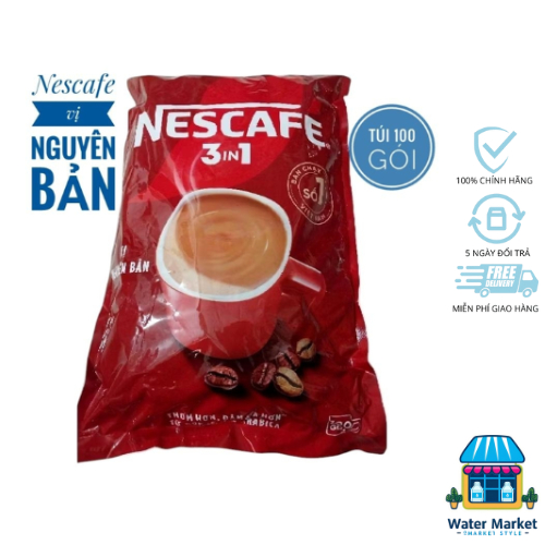 100 Gói Cà phê Nescafe 3 in 1 vị nguyên bản 16g×100 gói