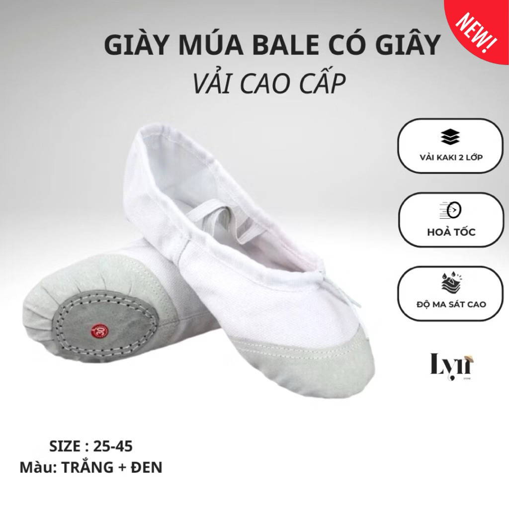 Giày múa giày vải xịn giày ballet, giày múa nam nữ, giày múa bale