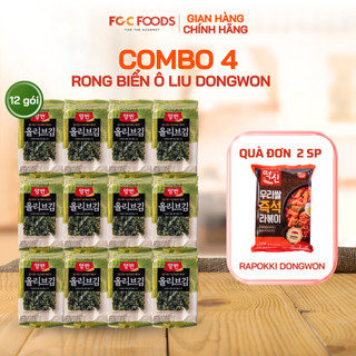   Mua 3 tặng 1  Combo 4 lốc  12 gói  rong biển lá kim ô liu Dongwon ăn liền Hàn Quốc giòn tan 