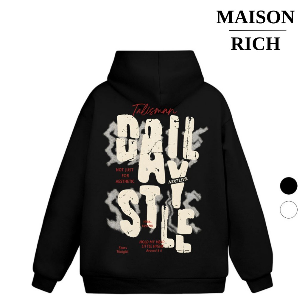 Áo Hoodie Maison Rich Premium Nỉ Grunge Daily Style Graphic