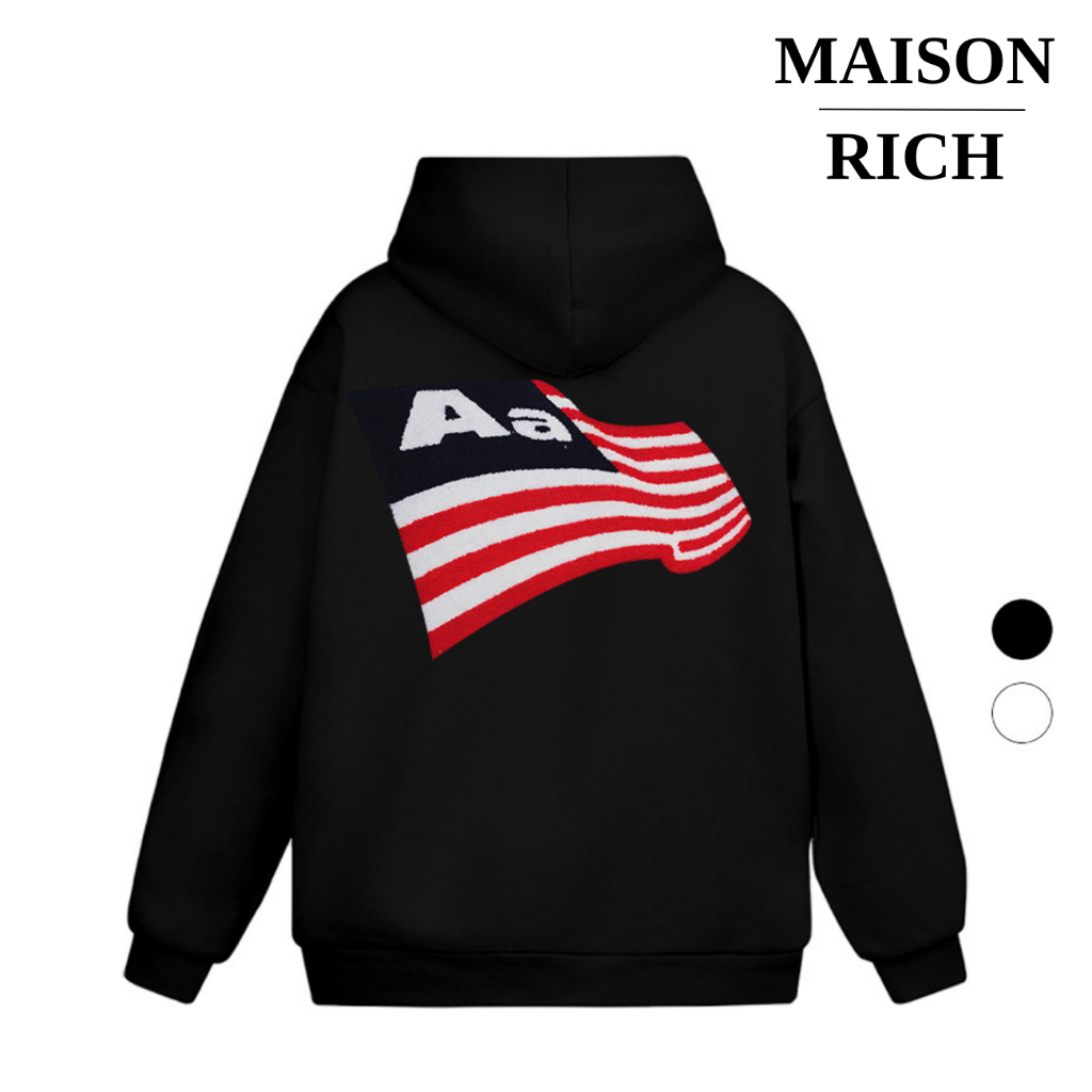 Áo Hoodie Maison Rich Premium Nỉ Aastu Aa Flag Wave Graphic