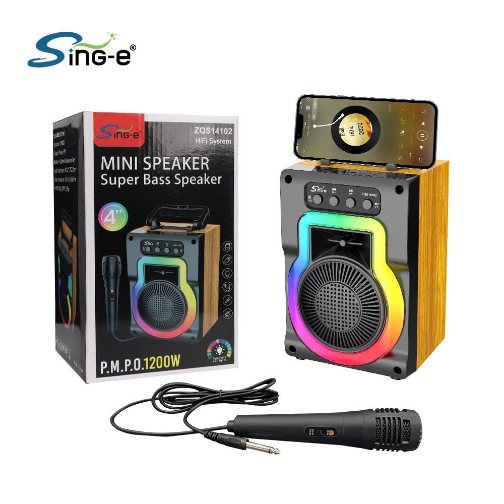 Loa bluetooth bằng gỗ di động Karaoke hát ngoài trời Bữa tối gia đình Mocro có dây hát, Quà tặng cho mọi người