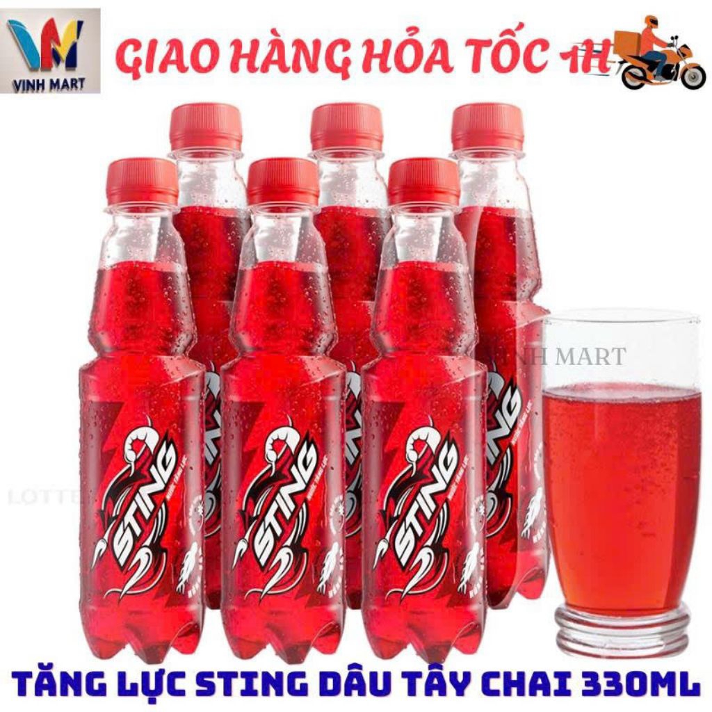 Sting Tăng Lực Dâu 1 Lốc 6 Chai 330 Ml