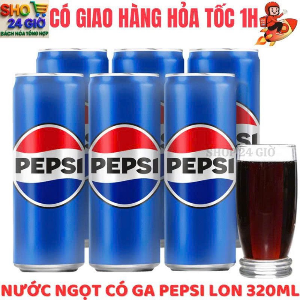 Pepsi 1 Lốc 6 Lon  320 ml - Shop 24 Giờ