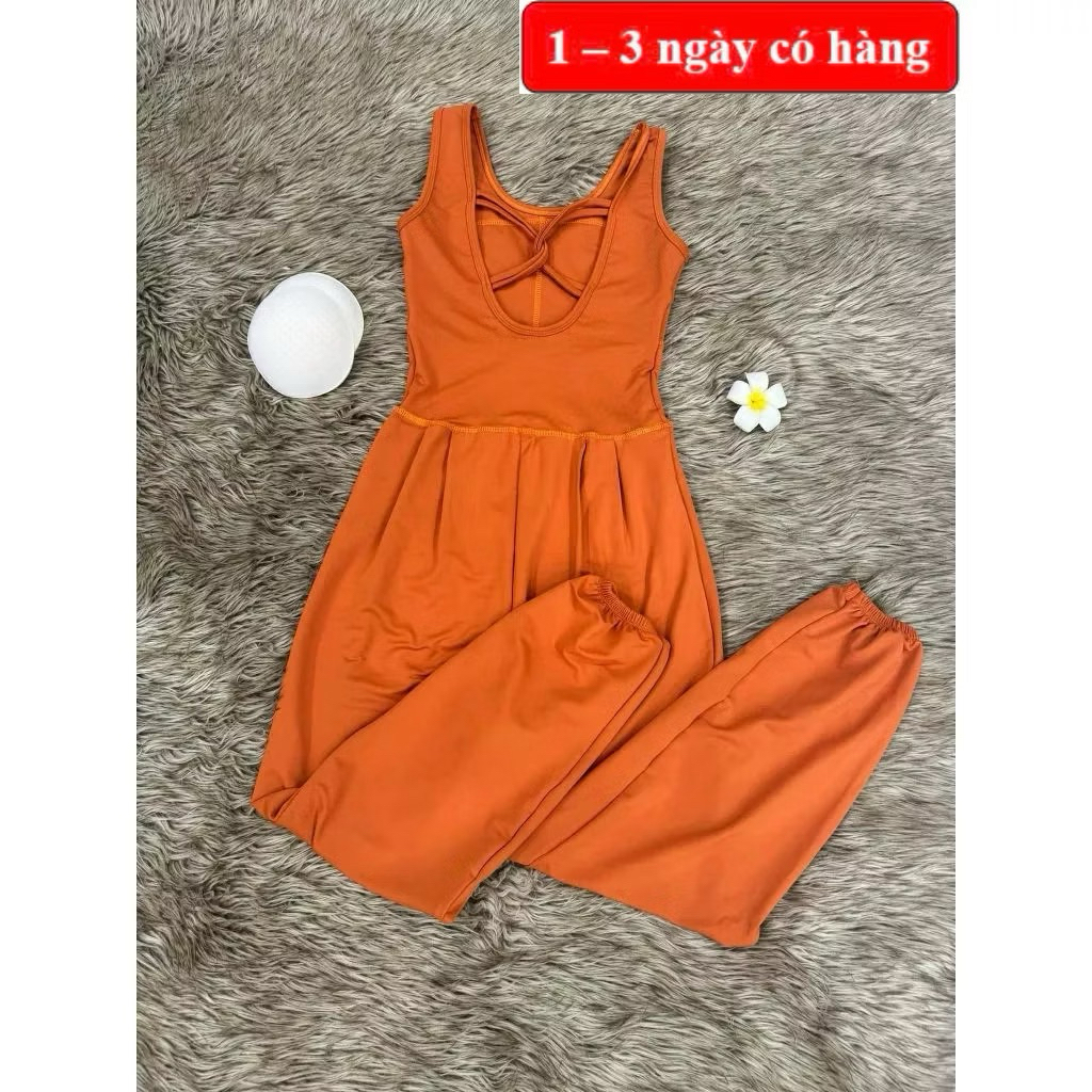 Bộ Đồ Tập Yoga Nữ Liền Thân Jumpsuit Dáng Alibaba Thiết Kế Cao Cấp Tặng Kèm Đệm Rời