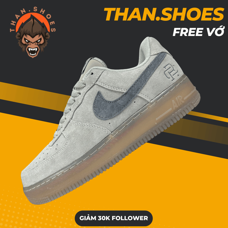 Giày Sneaker 𝓐𝓕1 Reigning Champ Xám Da Lộn Bản - Than.Shoes