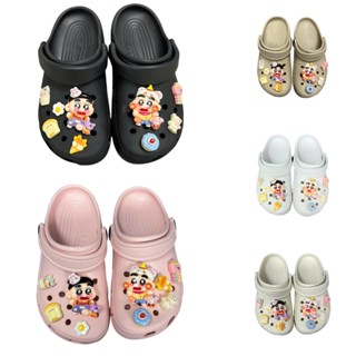   TẶNG VỚ  Dép quai hậu kèm charm nam nữ cr đế cao 4cm chất liệu api mềm nhẹ êm chân chuẩn loại 1 